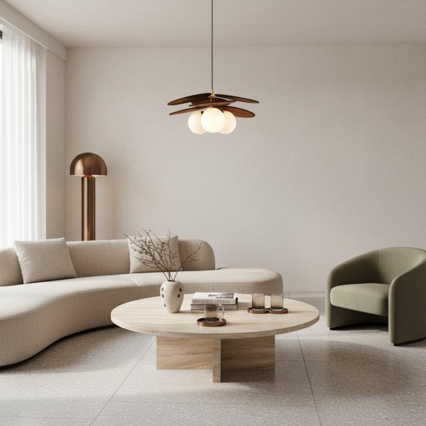 Orrise Artistic Layered Petal Pendant Light - Natural Inspired Lamp for Entryway and Bedroom K2098