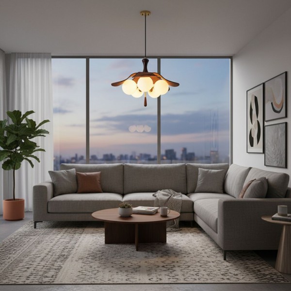 Orrise Series Sculptural Globe Cluster Pendant Lamp - Metal and Glass Pendant Light K2095