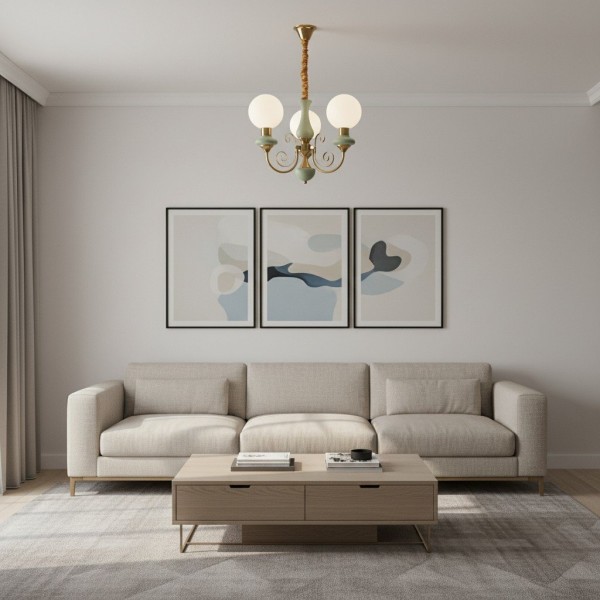 Radiara Chandelier - Layered Stone Disc Design Modern Luxury Style for Dining Room and Living Area K2110