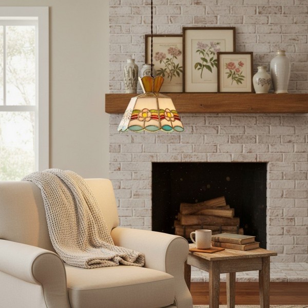Vintagia Decorative Glass Pendant Light - Vintage Hanging Lamp for Dining Room and Living Space K2137