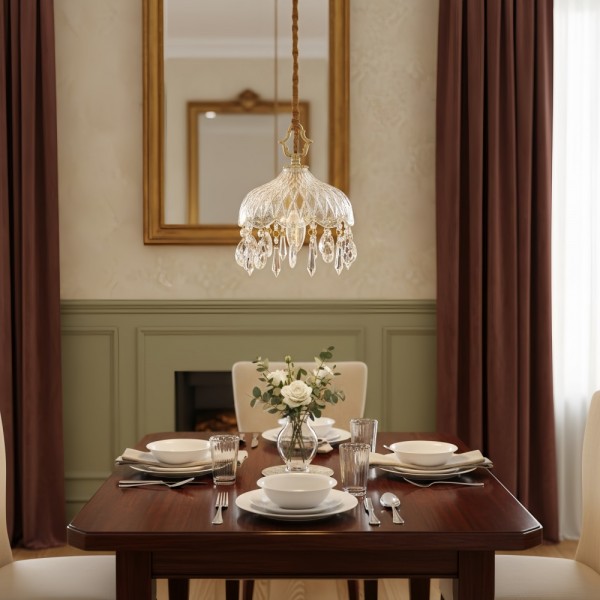 Norivo Pendant Light Contemporary Design Hanging Fixture - Refined Shade Style for Living Areas K2260