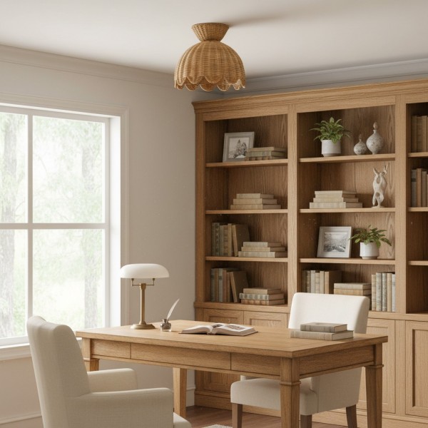 Rattalia Ceiling Light - Sculptural Flower Design in Natural Style for Kitchen Island K2247