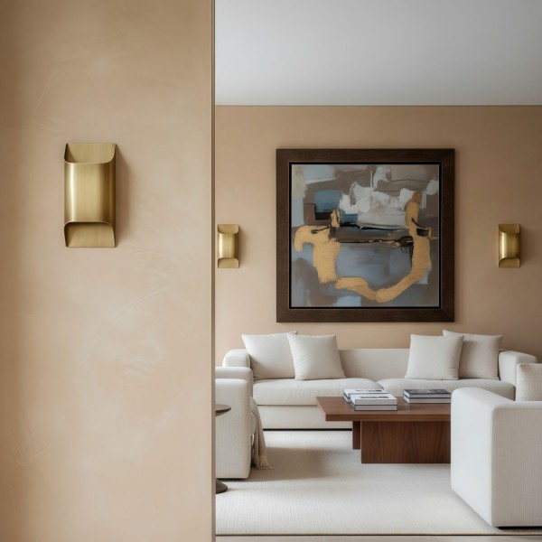Sconique Stylish Brass Wall Sconce - Minimal Design Architectural Profile Sconce for Foyer K2263
