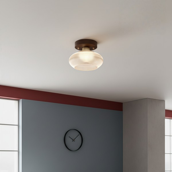 Soliro Modern Dome Glass Ceiling Light with Sleek Minimalist Form for Kitchens and Living Areas K2238