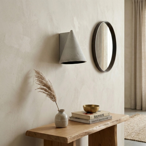 Concrellia Tapered Concrete Wall Lamp - Modern Artistic Sconce for Bedroom K2289