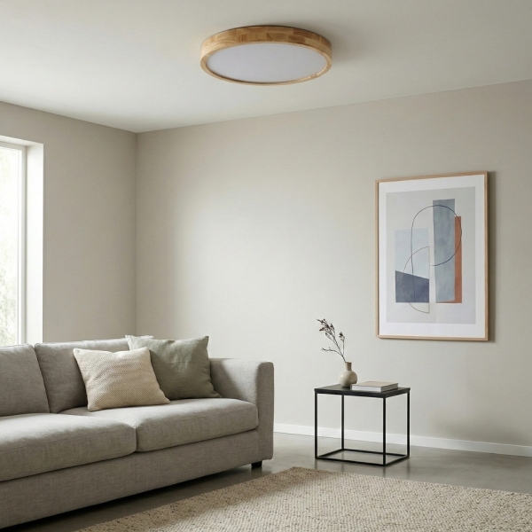 LignoForma Geometric Shape Ceiling Light - Contemporary Wood LED Ceiling for Bedroom and Lounge K2267