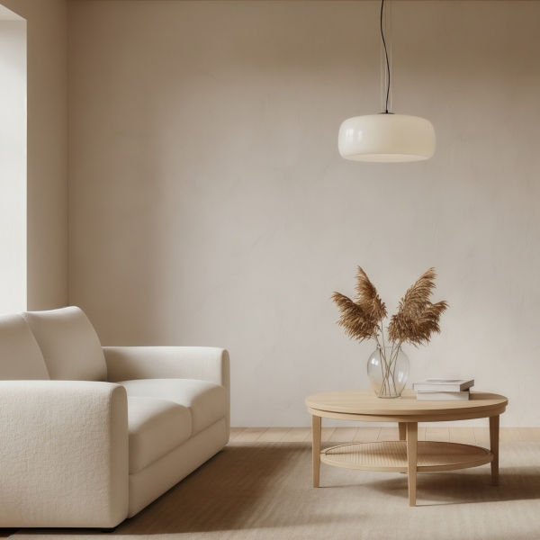 Lunorae Rounded Glass Pendant Lamp - Modern Sculptural Lighting for Living Room K2272
