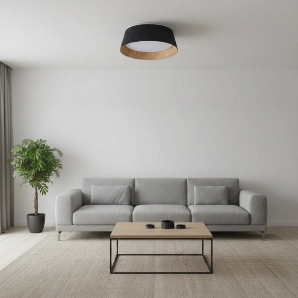 Ribravo Modern Ribbed Textured Shade Ceiling Lamp - Modern Minimalist Lamp for Living Room K2327