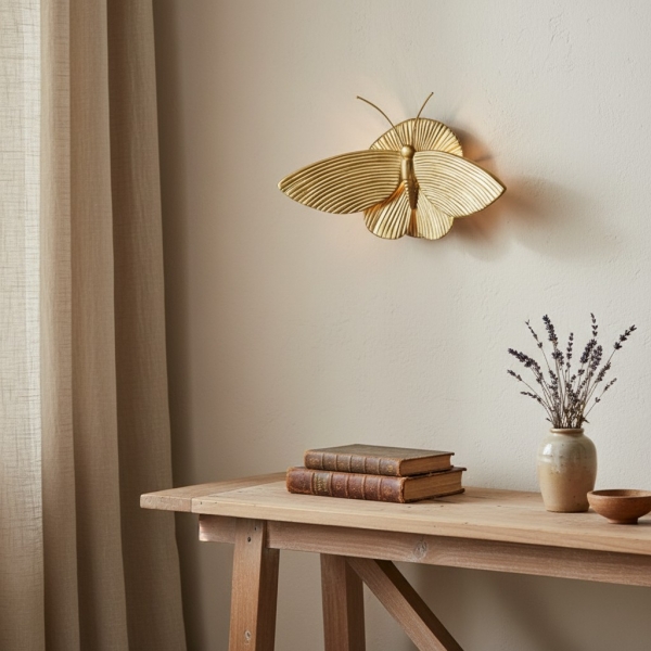 Mothriel Moth-shaped Wall Sconce - Sculptural Design Decorative Wall Light for Bedroom K2287