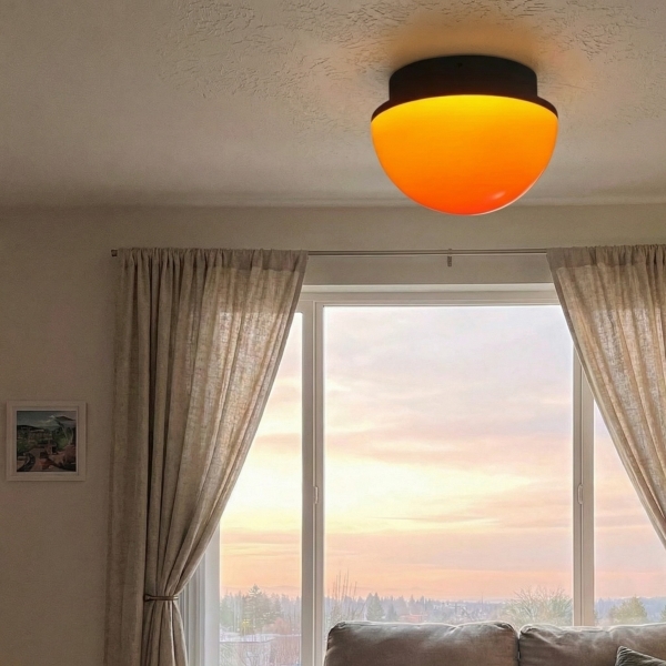 Sunset Glow Acrylic LED Ceiling Light with Ambient Dome for Living Room and Bedroom K2331