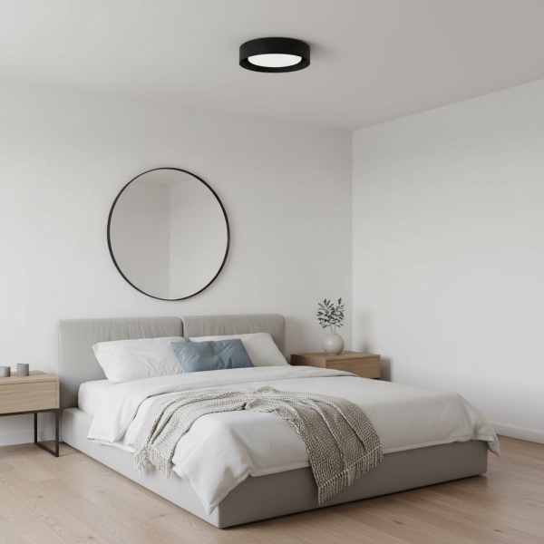Velcora Contemporary Metal Flush Mount Ceiling Light - Elegant Drum Ceiling Fixture for Bedroom K2285