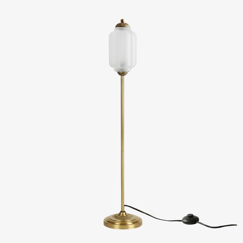 Lampada da terra retrò in vetro...