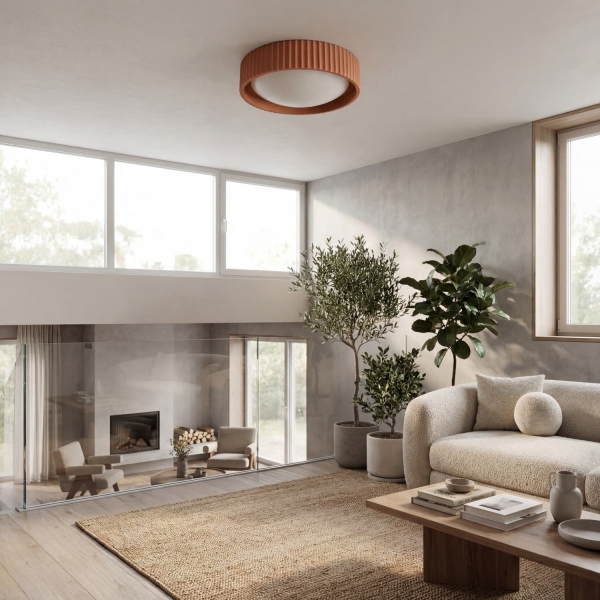 Acrion Modern Round Acrylic LED Ceiling Light - Minimalist Flush Mount for Living Space