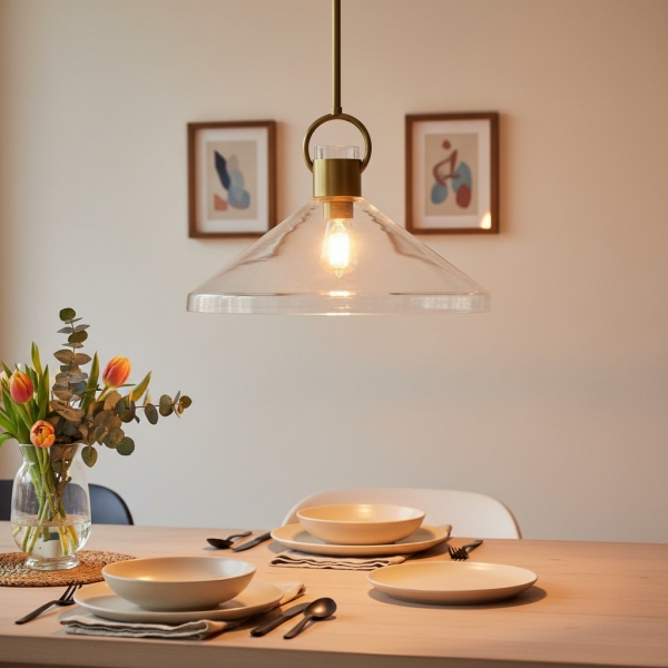 Orvessa Cone Shape Pendant Light – Contemporary Style Fixture for Kitchen or Lounge