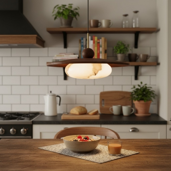 Alvara Modern Swing Arm Pendant Light - Adjustable Minimalist Accent for Desk and Living Room K2400