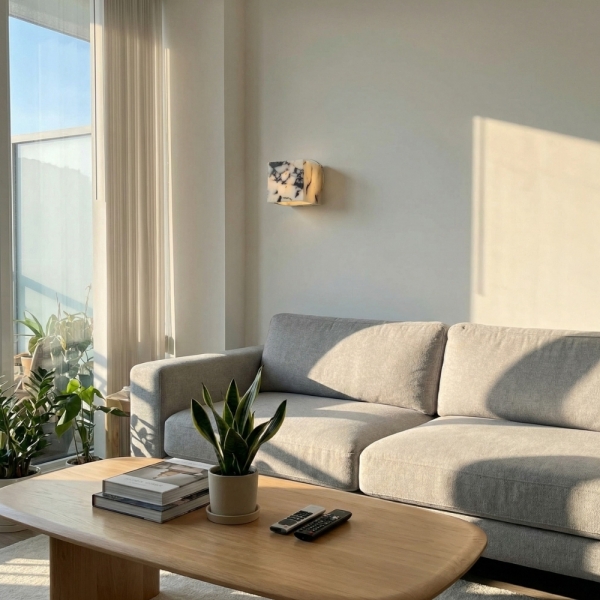 Alverra Modern Wall Sconce Geometric Stone Design - Ambient Wall Lighting for Living Space K2376