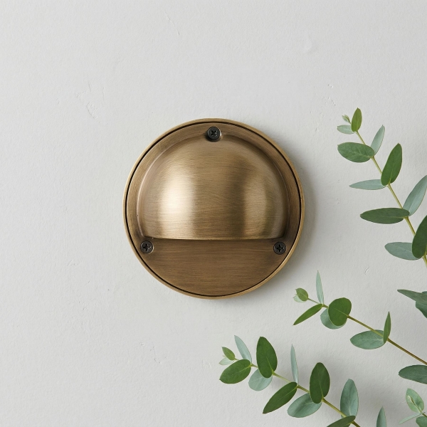 Ardelume Industrial Brass Wall Lamp - Weathered Metal Minimalist Indoor Sconce K2380