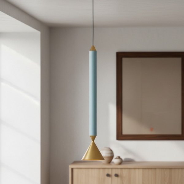 Vertara Minimal Cone Pendant Light - Sleek Architectural Hanging Lamp for Dining and Kitchen K2379