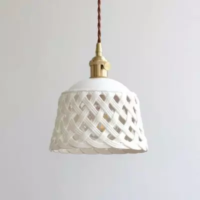 Openwork ceramic lamp