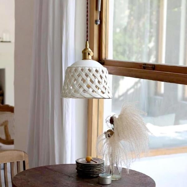 Openwork ceramic lamp