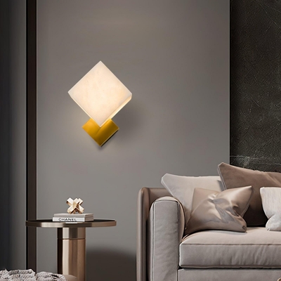 Block Alabaster Wall Sconce D387 2