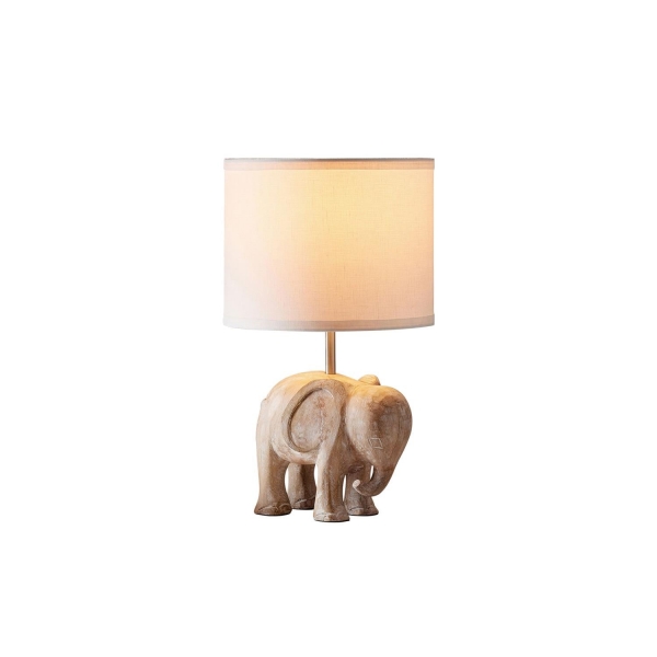 Carved Wood Animal Table Lamp D521