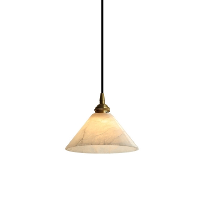 Conical Brass Alabaster Pendant Lamp D425