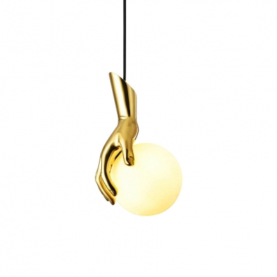 Hand Holding Globe Pendant Light D451
