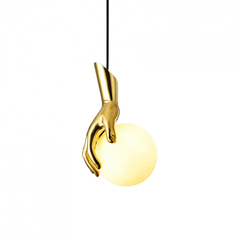 Hand Holding Globe Pendant Light D451