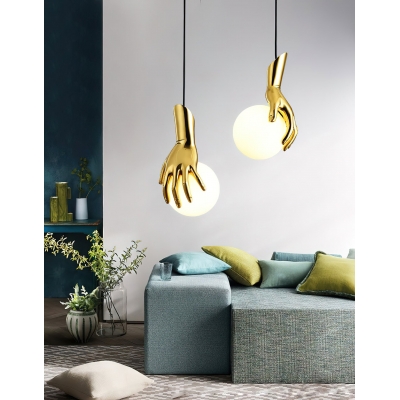 Hand Holding Globe Pendant Light D451 2
