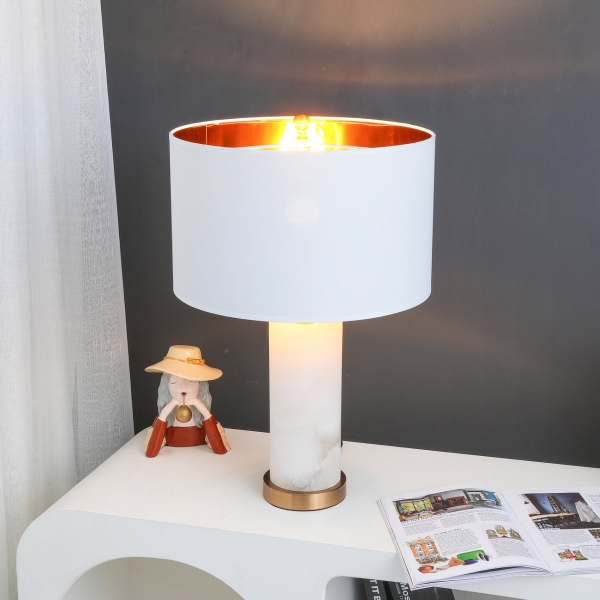 Lineham Alabaster Table Lamp D490