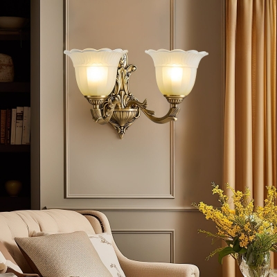 Bloom Flower Brass Sconce D631 2
