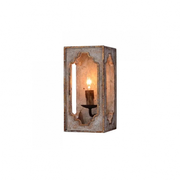 Boho Rustic Cube Sconce D630
