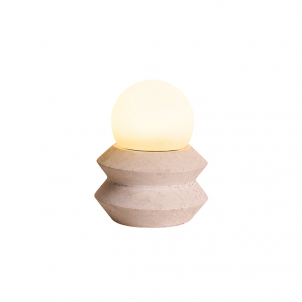 Fin Travertine Table Lamp (Built-in Battery) D660