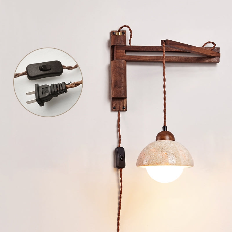 Tia Travertin Wandlamp met Zwenkarm...