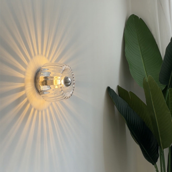 Clara Rays Contemporary Brass Glass Ceiling Light D951