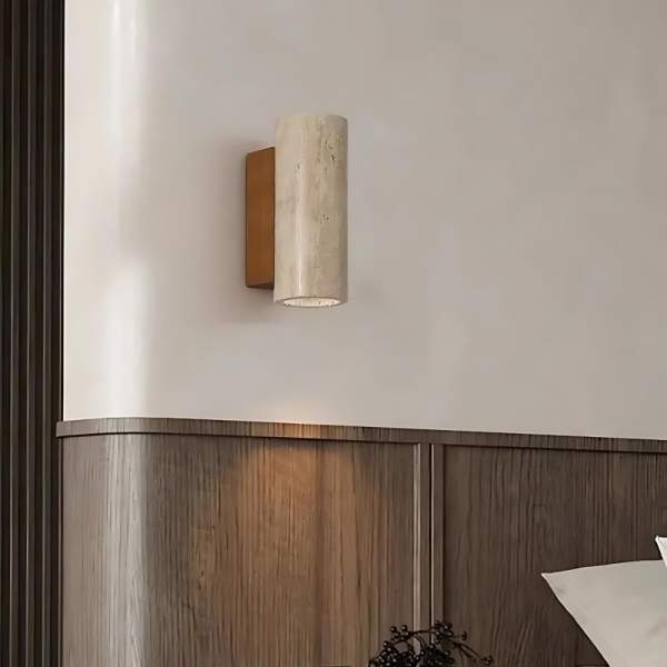 Wabi-Sabi Aura Travertine Wall Light D798