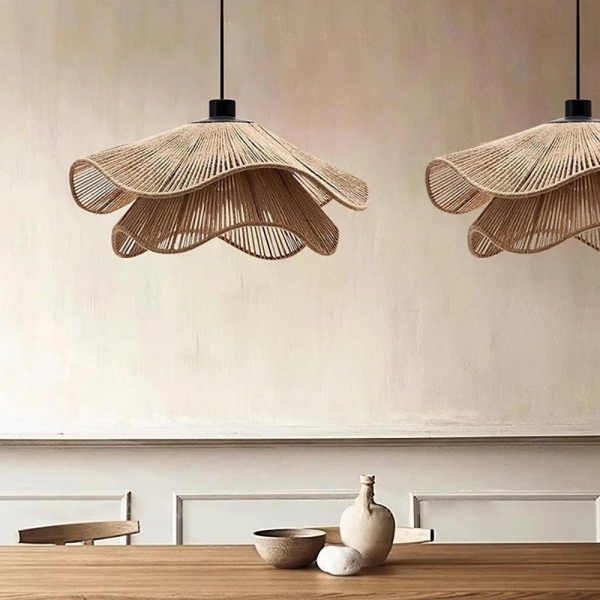Cape Points Boho Natural Jute Fiber Pendant Light D838
