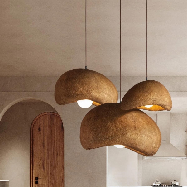 Wabi-Sabi Coffee Cloud Japandi Resin Pendant Light D824