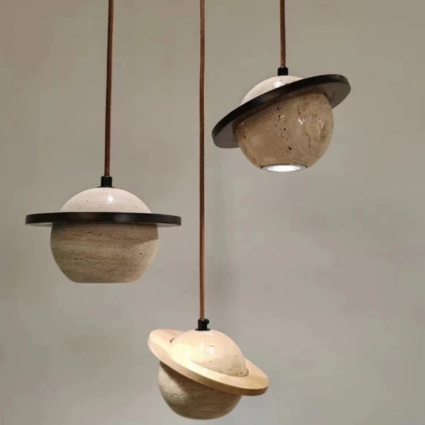 Travertine Planet Pendant Light D927