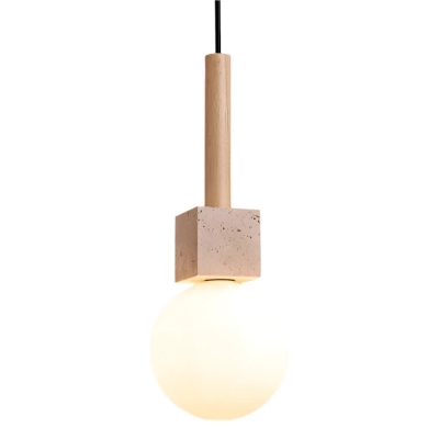 Modern Travertine Cube Pendant Light D928