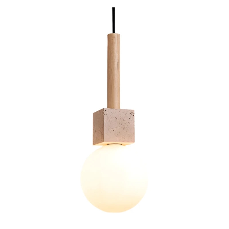 Modern Travertine Cube Pendant Light D928