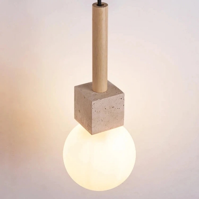 Modern Travertine Cube Pendant Light D928 2