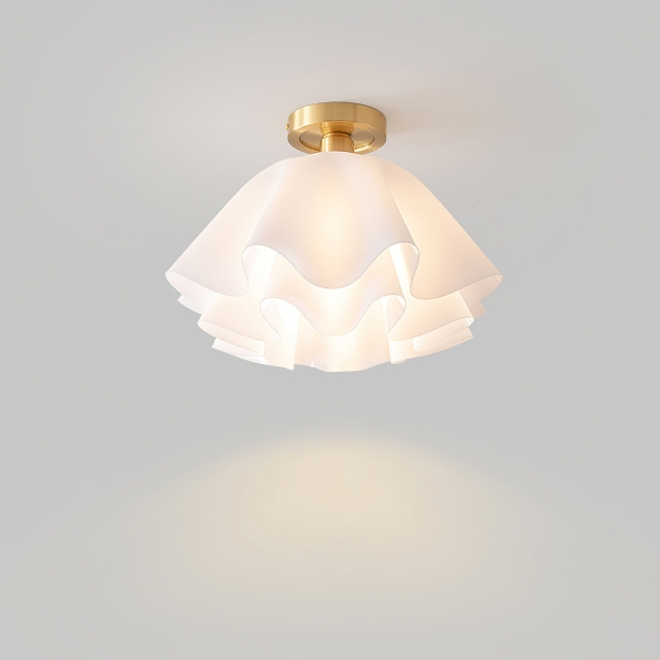 Lustra Pleated Retro Brass Acrylic Ceiling Light D959
