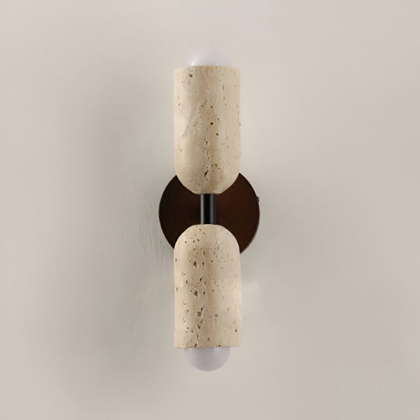 Merrill Travertine and Wood LED Wall Light D962