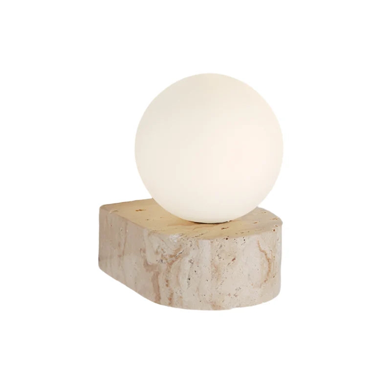 Travertine Hemisphere Wall Sconce D886