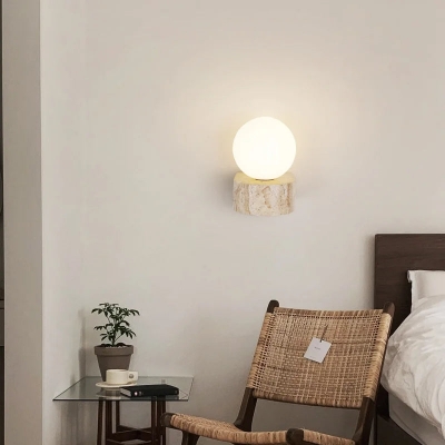 Travertine Hemisphere Wall Sconce D886 2