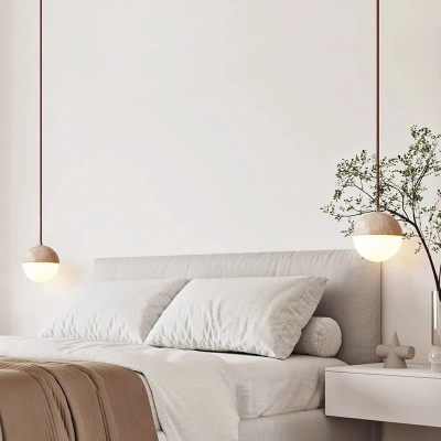 Travertine Ball Pendant Light D916 2
