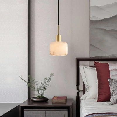 Velia Acorn Alabaster Minimalist Pendant Light D944 2