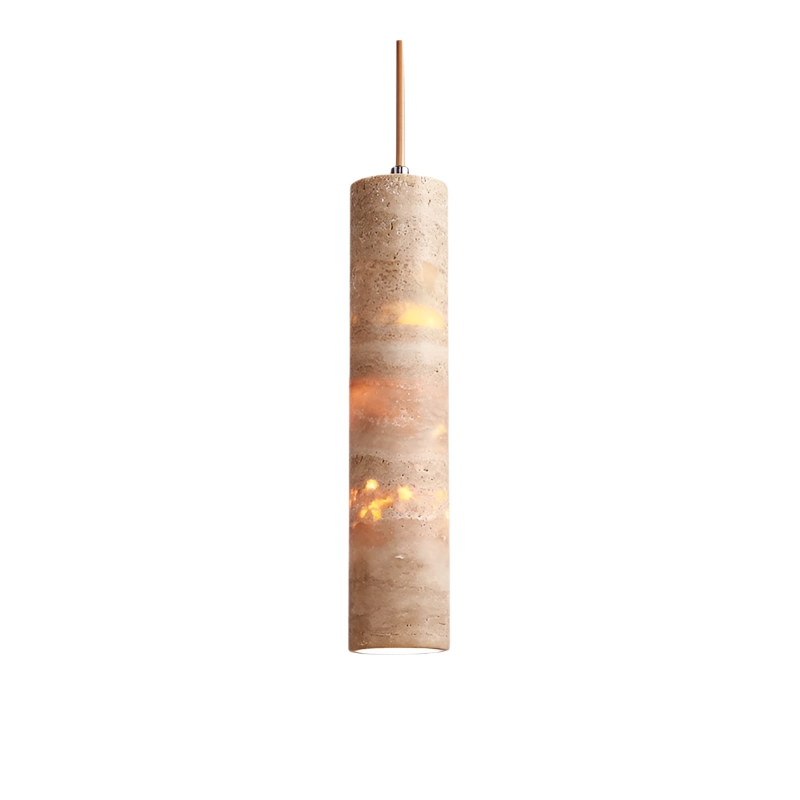 Cream Travertine Tube Pendant Light D912